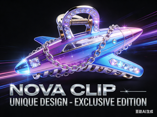 Cyberpunk Nova Aircraft Jaw Clip – Gradient Iridescent Crystal-Chain Exclusive Edition