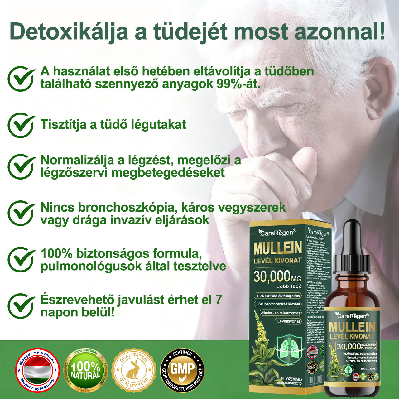 Hivatalos Bolt: CareRegen® Organikus Tüdőtisztító Ezüstlevelű Növény Kivonat Cseppek 💫 Klinikai vizsgálatokkal alátámasztott, magas koncentrációjú formula, amely enyhíti a köhögést, a nyákot, az asztmát és a COPD-t — könnyebb és gyorsabb légzés. 💫