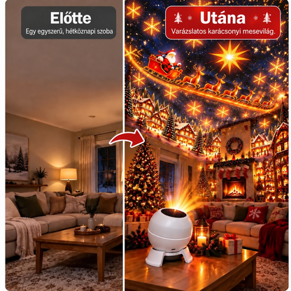 🎅🎁7 Varázsolj karácsonyi mesevilágot bármelyik helyiségbe – Ünnepi vetítős éjszakai fény