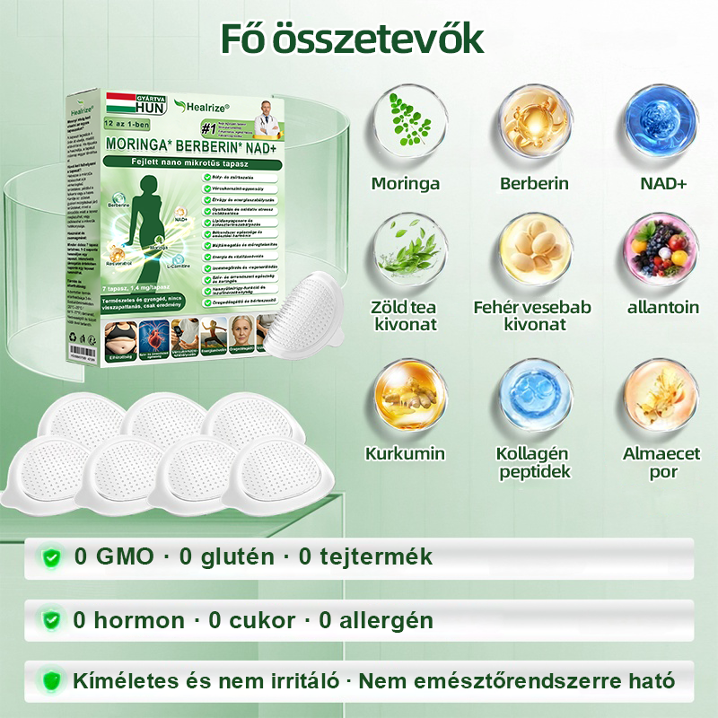 𝑯𝒊𝒗𝒂𝒕𝒂𝒍𝒐𝒔 Á𝒓𝒖𝒉á𝒛 | 👩‍⚕️ 👉Healrize® 12-az-1-ben Moringa * Berberin * NAD+ Fejlett Nano Mikrotűs Tapasz🍀(Napi egyszeri használat, látható változások 7 nap alatt) Elhízás, bőrlazaság, cukorbetegség, alvási apnoe és ízületi problémák esetén 🍒🥑