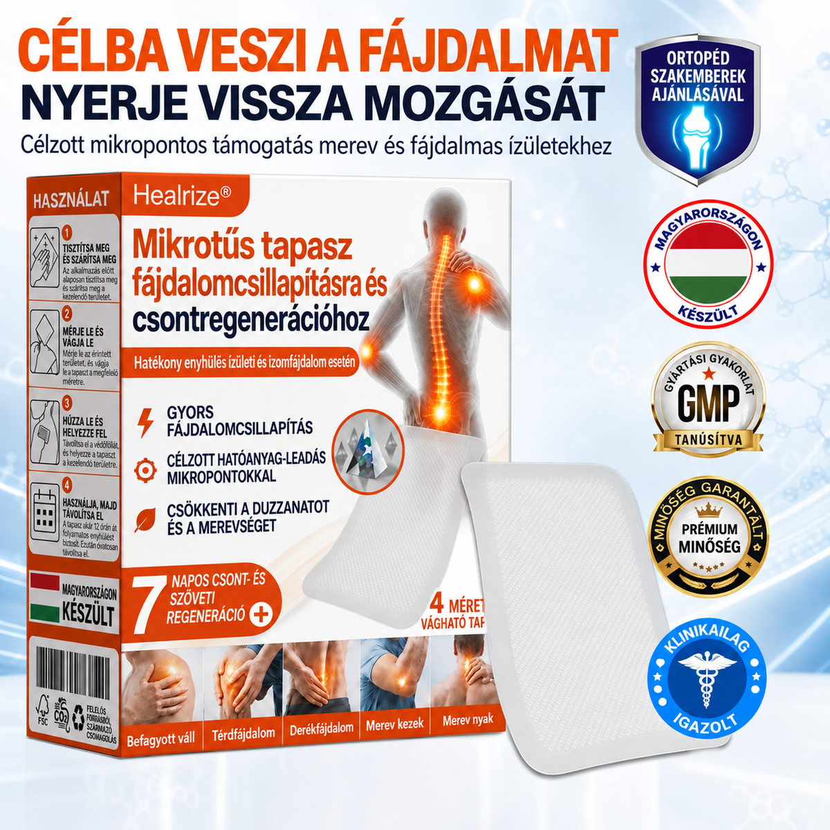 🌍✅ Hivatalos magyar áruház: Healrize® mikrotűs fájdalomcsillapító tapasz 🧑‍⚕️