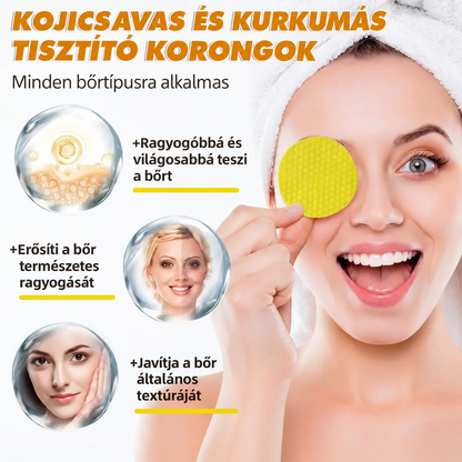 🍋Kurkuma + kojinsav tisztítókorongok, 🧼✨ mélytisztító hatással és ragyogást fokozó napi bőrápolási formulával 🍋