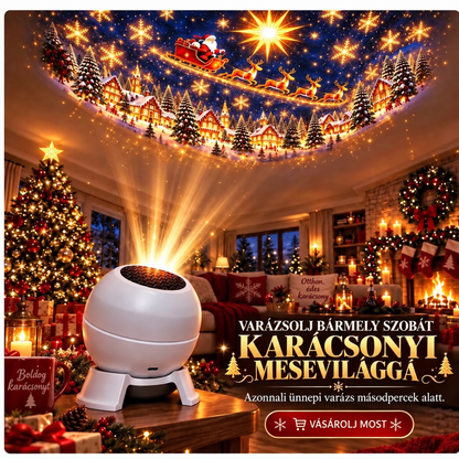 🎅🎁7 Varázsolj karácsonyi mesevilágot bármelyik helyiségbe – Ünnepi vetítős éjszakai fény