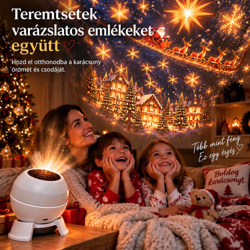 🎅🎁7 Varázsolj karácsonyi mesevilágot bármelyik helyiségbe – Ünnepi vetítős éjszakai fény