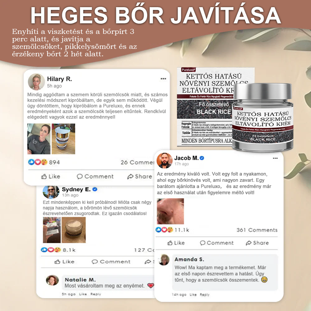 ✅ Healrize® Fekete Rizses Bőrregeneráló Krém 👨‍⚕️ (Szemölcsök, bőrkinövések, foltok és hiperpigmentáció kezelésére)✅✅✅✅