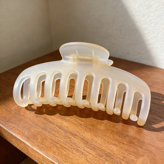 New Large Frosted Plastic Hair Claw | Women Girls Non-Slip Shark Crab Clip for Back-of-Head Styling