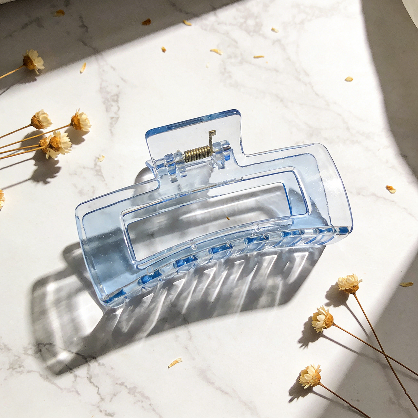 Summer Korean Transparent Large Square Hair Claw | Women's Elegant Non-Slip Back-Head Shark Clip