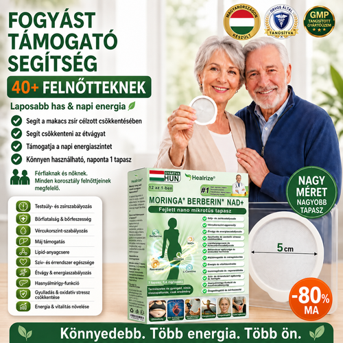 𝑯𝒊𝒗𝒂𝒕𝒂𝒍𝒐𝒔 Á𝒓𝒖𝒉á𝒛 |  Healrize® 12-az-1-ben Moringa📌📌 Berberin * NAD+ Fejlett Nano Mikrotűs Tapasz (Napi egyszeri használat, látható változások 7 nap alatt) Elhízás, bőrlazaság, cukorbetegség, alvási apnoe és ízületi problémák esetén