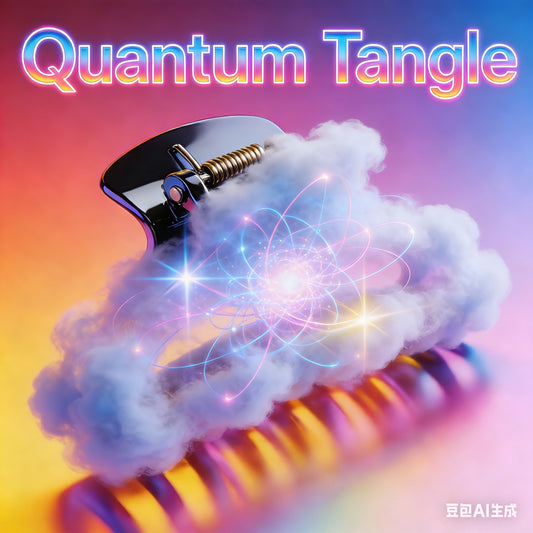 Quantum Tangle Nebula Mist Jaw Clip – Sci-Fi Light-Web & Fluffy Fog Statement Hair Accessory